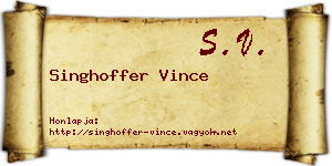 Singhoffer Vince névjegykártya