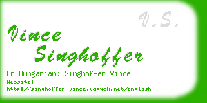 vince singhoffer business card